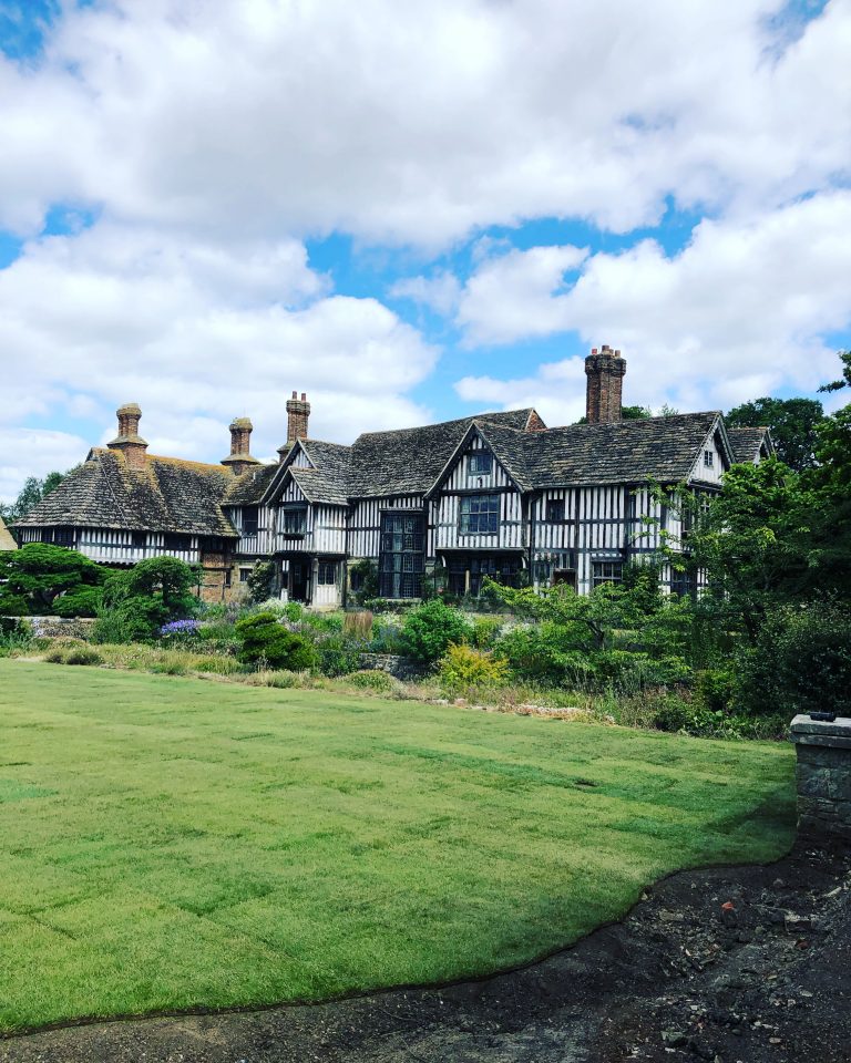 Large lawn freshly laid by Surrey Turf, using Rye SPort Turf.