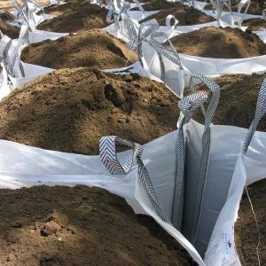 Screened topsoil in bulk bags supplied to Surrey and Hampshire.