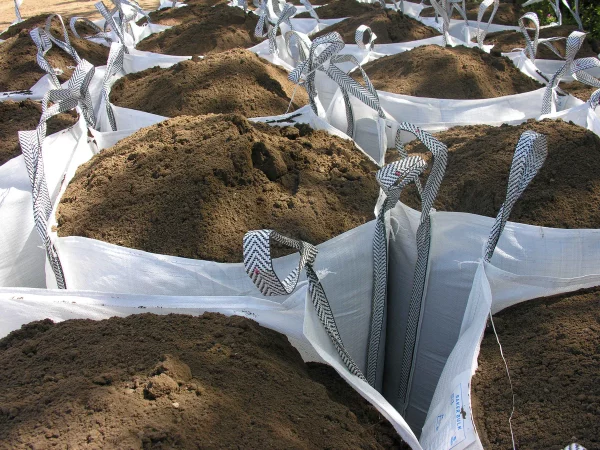 Screened topsoil in bulk bags supplied to Surrey and Hampshire.